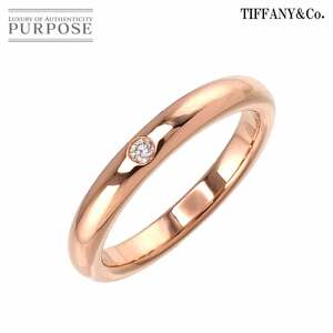 ティファニー TIFFANY&CO. スタッキング バンド 8号 リング ダイヤ 1P K18 PG ピンクゴールド 750 指輪 Stacking Ring 90216758