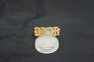 ◆ 美品 Christian Dior / クリスチャンディオール ロゴリング ラインストーン ゴールド 13号 137245