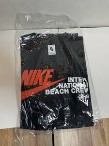 nike stussy international beach crew t-shit black L size ナイキ ステューシー ビーチT 黒 Tシャツ 