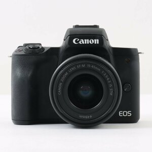 1円～ Canon キヤノン ミラーレス一眼カメラ EOS Kiss M2　/　EF-M 15-45mm 3.5-6.3 IS STM　【電源ON確認】