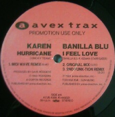 $ KAREN / HURRICANE (MIDI WAVE REMIX) BANILLA BLU / I FEEL LOVE 12インチ限定盤！(AVJS-1088) 早見優 Y30+