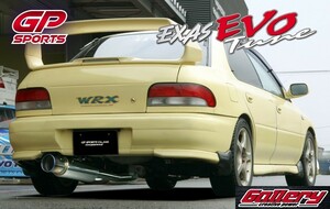 GC8 GF8 インプレッサWRX STi EJ20ターボ車用 GP SPORTS Evo Tune 砲弾左出しマフラー JASMA認定 車検対応 チタンスライドテール