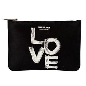 BURBERRY バーバリー ポーチ 黒 LOVE 小物入れ クラッチポシェット