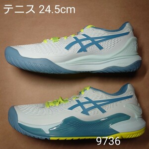 テニスシューズ 24.5cm アシックス asics GEL-RESOLUTION 9 WIDE 9736