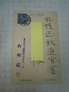 内村鑑三 肉筆葉書 1920年(大正9年)12月28日