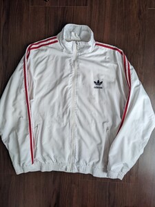 90s adidas ヴィンテージ ファイヤーバード ジャージ ジャケット 白 赤 L XL USA フランス 英国 80s トラックジャケット アーカイブ ATP 