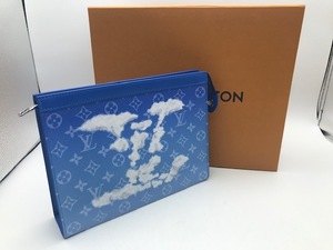 LOUIS VUITTON　ルイヴィトン　未使用　限定 M45480セカンドバッグ　ブルー雲クラウドロゴ　箱付き　W27cm x H20.5cm x D6cm