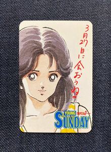 ヤングサンデー 創刊告知　あだち充　カードカレンダー　ポケットカレンダー　1987年　書店配布物　 小学館　