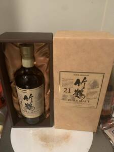 NIKKA WHISKY ニッカ ウイスキー ピュアモルト 竹鶴 21年箱付 古酒 再出品