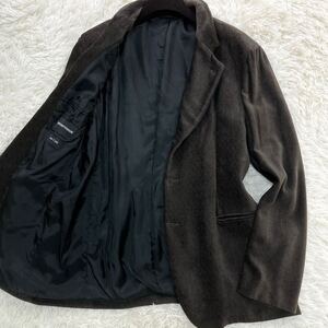 【美品 XXL】EMPORIO ARMANI テーラードジャケット モールスキン 段返り ストレッチ MR A LINE エンポリオアルマーニ メンズ ブラウン 54