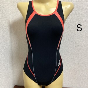 D855エレッセ♪ストレッチ♪ビビッドオレンジのカラー切替スポーティー女子競泳水着♪アンダーやトレーニングや撮影会にも♪サイズS