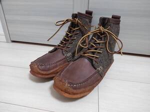 ★ユケテン　YUKETEN　ハントブーツ　HUNT BOOT ★ウール X レザー　★ヘリンボーン柄　★未使用品