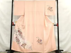 平和屋着物■訪問着　鴛鴦扇面花松文　暈し染め　金彩　正絹　逸品　AAAN5873cs