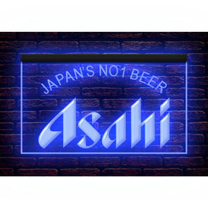 P194 // LED ネオンライトサイン Asahi Beer アサヒビール■サイズ(約)：W300mm x H200mm