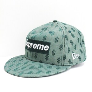 シュプリーム SUPREME × ニューエラ NEW ERA Monogram Box Logo Cap ボックスロゴ キャップ 帽子 総柄 グリーン系 7 3/4 ☆AA★ メンズ