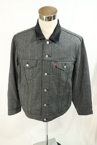 【Used】LEVI’S PREMIUM リーバイスプレミアム ヘリンボーン調 70506型 ウールジャケット ストライプ裏地 アメカジ 古着 XL ■ET23K0125