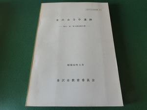 金沢市寺中遺跡 第2・3・4次調査報告書