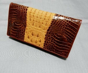 未使用保管品　　『GUARANTEE』CAYMAN HORNBACK SKIN　CROCODAILE長財布