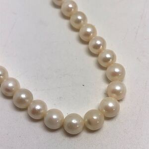 1円〜!!▲アコヤ本真珠ネックレス▲D 約34.1g 約43.0cm 約7.5-8.0mm珠 pearl necklace jewelry パール DC0/DC 141