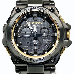 良品 G-SHOCK MTG-G1000GB-1A MT-G GPSハイブリッド電波ソーラー トリプルG ブラック×ゴールド 2015年12月発売 【ITF6LI3C4M0W】