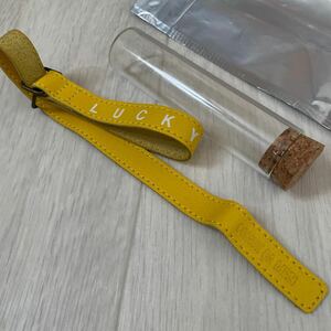 コムサメン　レザーブレスレット　LUCKY　黄色 定価7000円