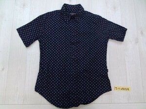 EASTBOY JEANS イーストボーイ レディース コットン 小花柄 半袖シャツ 9 紺白