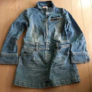 ブランド デニムワンピース サイズ110cm 美品 キッズ denim ジーンズ おすすめです 安く出品です スカート blue kids 2024