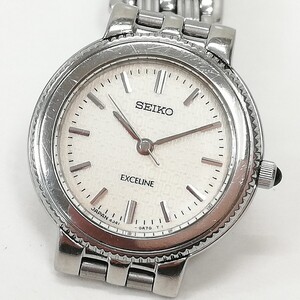 58 SEIKO セイコー EXCELINE エクセリーヌ 腕時計 4J41-0A60 クォーツ ラウンド アナログ レディース 白文字盤 動作未確認 現状品