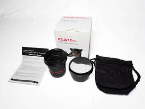 【美品】SAMYANG サムヤン 12mm F2.0 NCS CS フジフィルム X 用 ブラック