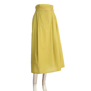 新品同様/アンタイトル UNTITLED ロングスカート 小さいサイズ 表記1号 7号 S相当 黄色 薄手 きれいめ シンプル 春 夏 ボトムス レディース