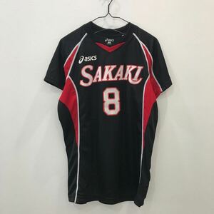 RN380 実物 アシックス SAKAKI ウイメンズ 半袖 ユニフォーム ウェア 黒 レディース O