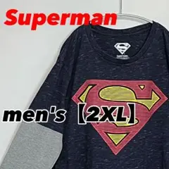 M485 【Superman】長袖Tシャツ【2XL】切り替え