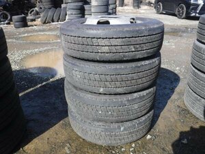 送料無料★鉄ホイール 5穴-203.2 9.5分山 21年 22年 4本 ブリヂストン 195/75R15 109/107L LT 15インチ★34255