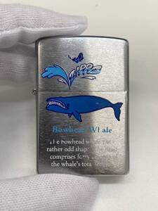 【美品】ZIPPO ジッポー Bowhead Whale クジラ LPL BRADFORD.PA.MADE IN USA オイルライター 喫煙具 ヴィンテージ　レア