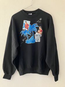 JERZEESジャージーズ　長袖スウェット　ブラック　M プリント 古着 スウェット トレーナー JERZEES 90s00s