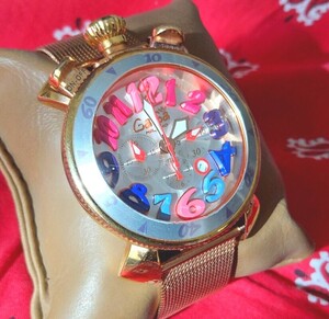 26.GaGaMILANO ガガミラノ MANUALE 48 マヌアーレ 腕時計 N.C3181 クオーツ アナログ ラウンド クロノグラフ カレンダー 動作確認済