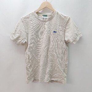 ◇ LACOSTE ラコステ シンプル ブランドロゴ刺? 綿100％ 半袖 Tシャツ サイズXS アイボリー系 レディース E