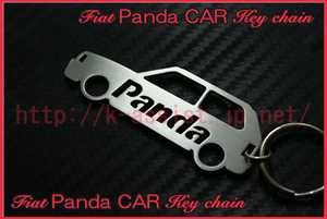 フィアット Fiat 30 34 45 750 1000 セリエ2 セリエ1 2ドア 3ドア レストア 初代 パンダ Panda シルエット ステンレス キーホルダー 新品