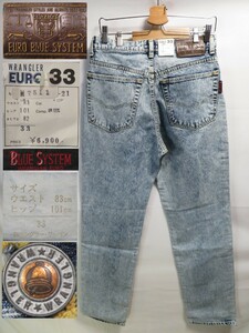 新品(デットストック)★W33(約80cm)【Wrangler/ラングラー/EURO/ユーロ】BLUE SYSTEM/デニムパンツ/ルーズ/テーパード/色落ちUSED加工/★