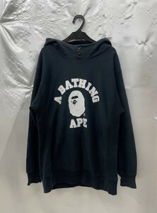 r2_3684ｍ A BATHING APE エイプ 初期タグ 大猿 カレッジロゴ パーカー ロゴプリント サイズL