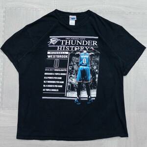 古着 10s NBA THUNDER 16-17シーズン Ｔシャツ ブラック XL