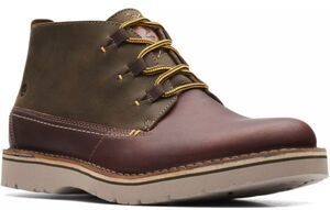 送料無料 Clarks 28.5cm チャッカ ブーツ オリーブ ブラウン レースアップ 登山 ビジネス スニーカー レザー アウトドア JJJ381