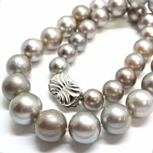 大珠!!《南洋黒蝶真珠ネックレス》S 83.2g 約42.5cm 約9.5-14.0mm珠 ジュエリー pearl necklace jewelry EA0/EB5