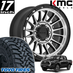 新品未使用品 KMC IMPACT KM542 17インチアルミホイール TOYO OPEN COUNTRY M/T付き4本セット GUN125 ハイラックス 150プラド 215サーフ