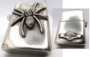 純銀 スターリングシルバー 925 蜘蛛 スパイダー メタル アースハンドメイド zippo ジッポ 