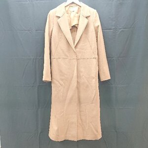 ◇ H＆M ウール チェスター 切替 継ぎはぎ風 スリット 長袖 コート ジャケット 34サイズ ブラウン キャメル レディース E