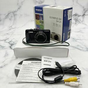 ◎【売り切り】OLYMPUSオリンパス SH-21 コンパクトデジタルカメラ 12.5WIDE 4-2-52.5mm 1:3.0-5.9 箱付属 現状品