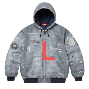 Supreme HJR Trompe Loeil Hooded Work Jacket Blue L シュプリーム フーディー ワークジャケット