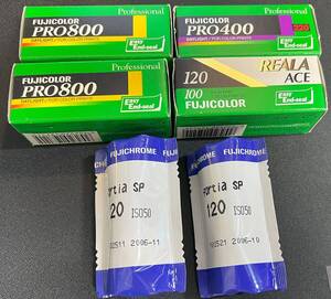 有効期限切れ フジカラー ブローニー判フィルム未使用6本 期限2004/3～2006/11