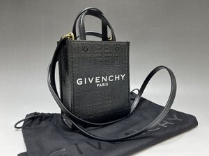 特別セール！極美品 GIVENCY Gトート ミニ バーティカル 2Wayトートバッグ ブラック BB50R9B1GT ショルダーストラップ付 メンズ レディース